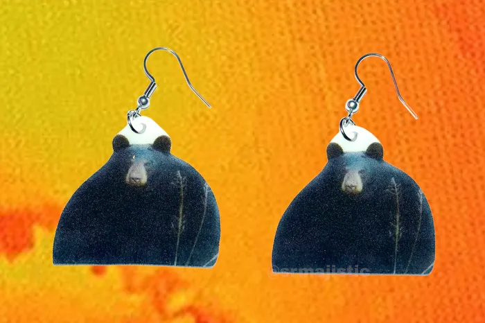 Sam Makes Things Earrings Large Round Bear Cute Handmade Earrings