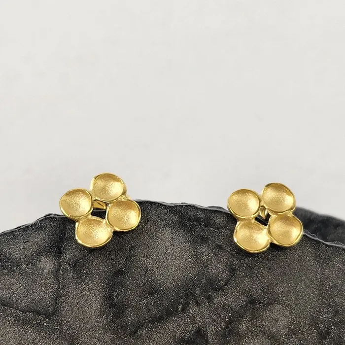 Sarah Richardson Jewelry Earrings Clover Pod Gold Vermeil Earrings