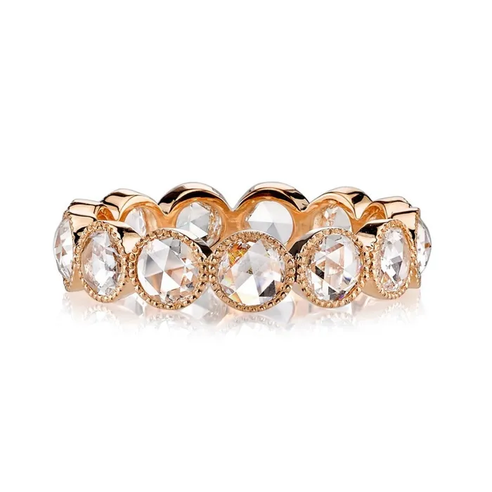 Single Stone Rings Single Stone 18K Rose Gold Large RoseCut Gabby Band