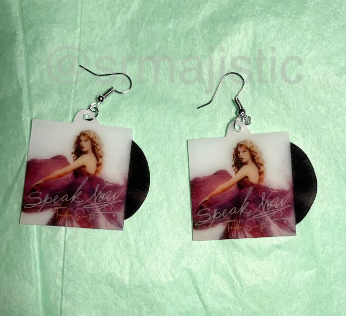 Taylor Swift Speak Now Vinyl Album Handmade Earrings Sam Makes Things Earrings