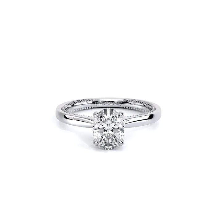 Verragio 14K White Gold Oval Solitaire Diamond Ring Verragio Rings
