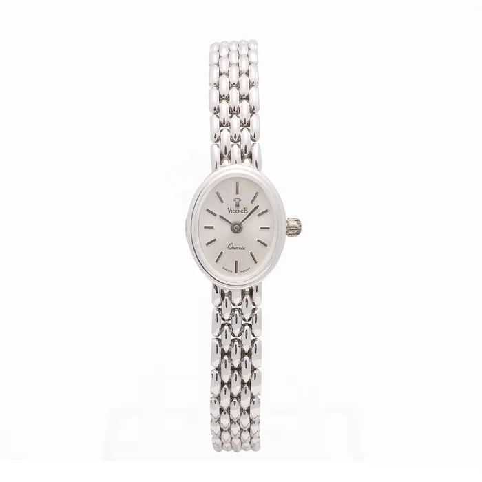 Vicence Watch Ladies 14K White Gold Silver Dial 19mm Quartz Generic Watches Vicence Watch Ladies 14K White Gold Silver Dial 19mm Quartz Generic Watches