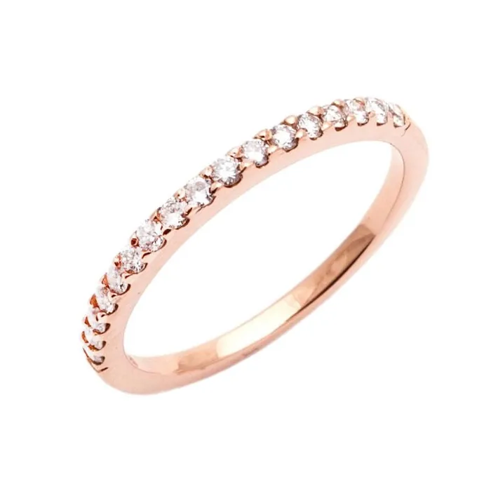 Wedding Bands Rings 14K Rose Gold Diamond Band