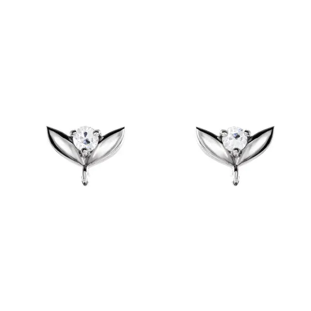 1 Carat Genuine Diamond Stud Earrings White Gold Flower Style Round Old Miner HarryChadEntcom Earrings 1 Carat Genuine Diamond Stud Earrings White Gold Flower Style Round Old Miner HarryChadEntcom Earrings