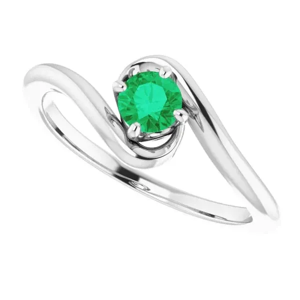 1 Carat Green Emerald Ring Freeform Shank Setting White Gold 14K GB Rings 1 Carat Green Emerald Ring Freeform Shank Setting White Gold 14K GB Rings