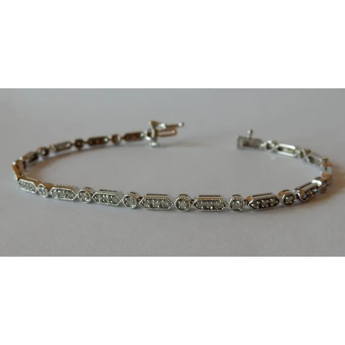 1 Carat Natural Earth Mined Diamond Bracelet White Gold 14K GB Bracelets