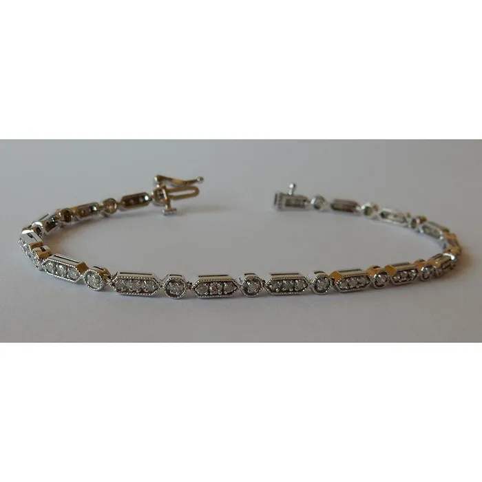 1 Carat Natural Earth Mined Diamond Bracelet White Gold 14K GB Bracelets