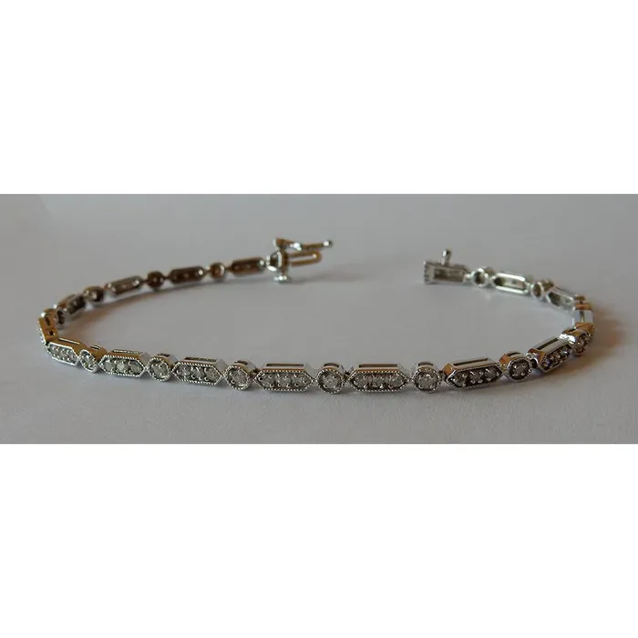 1 Carat Natural Earth Mined Diamond Bracelet White Gold 14K GB Bracelets