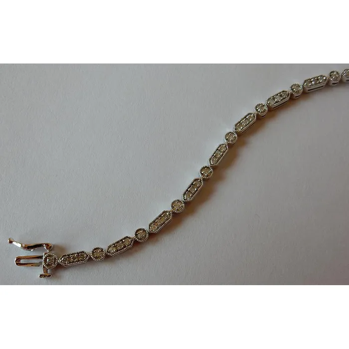 1 Carat Natural Earth Mined Diamond Bracelet White Gold 14K GB Bracelets