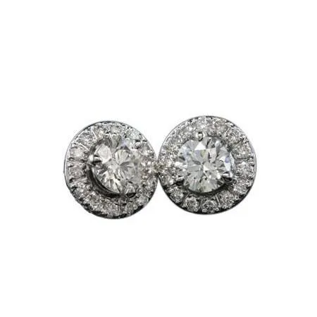 23 Cts Natural Earth Mined Diamond Stud Earrings Round Studs Halo GB Earrings 23 Cts Natural Earth Mined Diamond Stud Earrings Round Studs Halo GB Earrings
