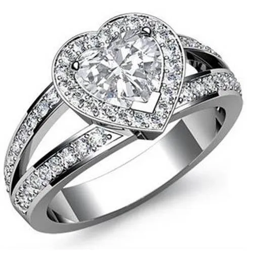 6 Carat Heart Natural Earth Mined Diamond Wedding Ring GB Rings