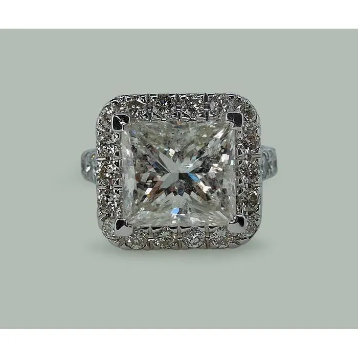 85 Carats Huge Princess Lab Grown Diamond Ring With Accents White Gold 14K GB Rings 85 Carats Huge Princess Lab Grown Diamond Ring With Accents White Gold 14K GB Rings