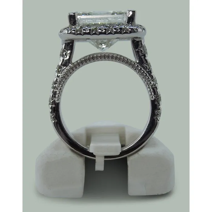 85 Carats Huge Princess Lab Grown Diamond Ring With Accents White Gold 14K GB Rings 85 Carats Huge Princess Lab Grown Diamond Ring With Accents White Gold 14K GB Rings