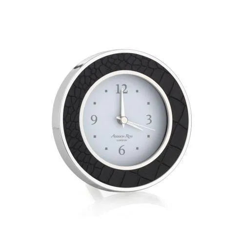 Addison Ross Rings Addison Ross Black Croc Silver Alarm Clock SilverPlated