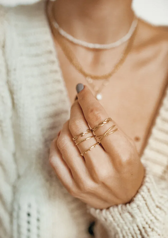 Beaded Halo Ring Set Sterling Silver Gold Hey Happiness Rings Beaded Halo Ring Set Sterling Silver Gold Hey Happiness Rings