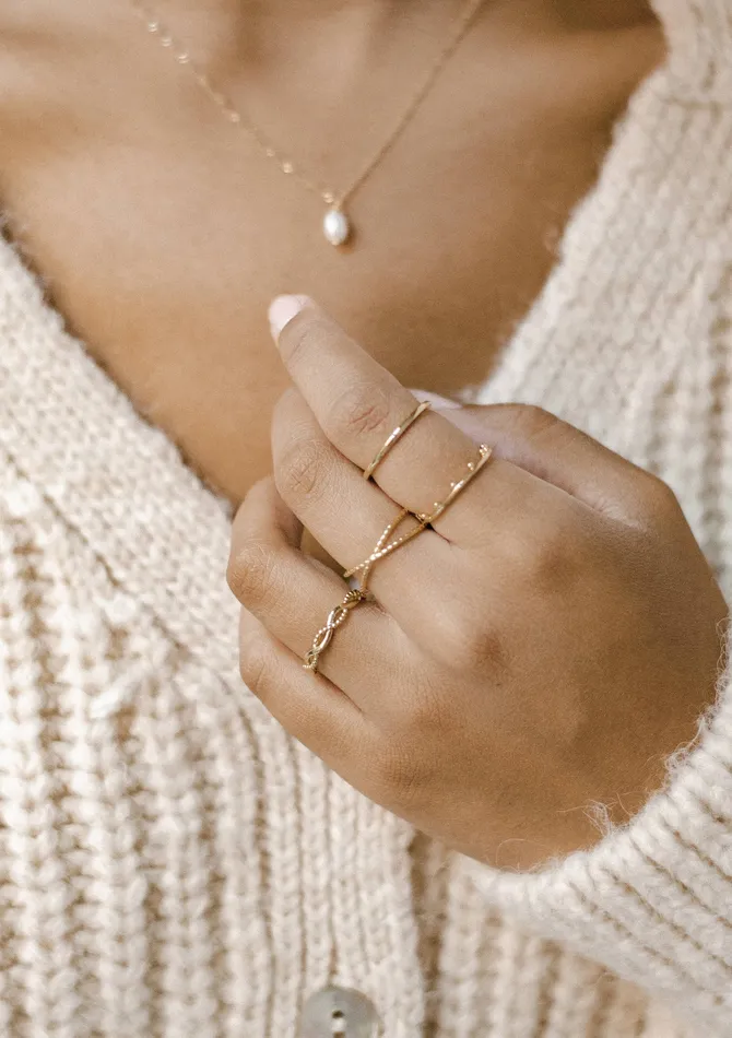 Beaded Halo Ring Set Sterling Silver Gold Hey Happiness Rings Beaded Halo Ring Set Sterling Silver Gold Hey Happiness Rings