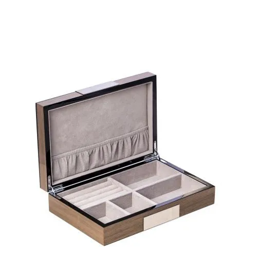 Bey Berk Bracelets Lacquered Ash Wood Valet Box With Stainless Steel Accents Bey Berk Bracelets Lacquered Ash Wood Valet Box With Stainless Steel Accents
