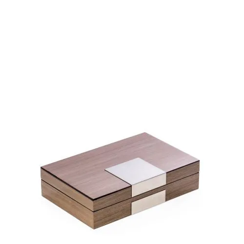 Bey Berk Bracelets Lacquered Ash Wood Valet Box With Stainless Steel Accents Bey Berk Bracelets Lacquered Ash Wood Valet Box With Stainless Steel Accents