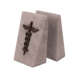 Bey Berk Rings White Marble Medical Bookends Antique Silver Plated Emblem Bey Berk Rings White Marble Medical Bookends Antique Silver Plated Emblem