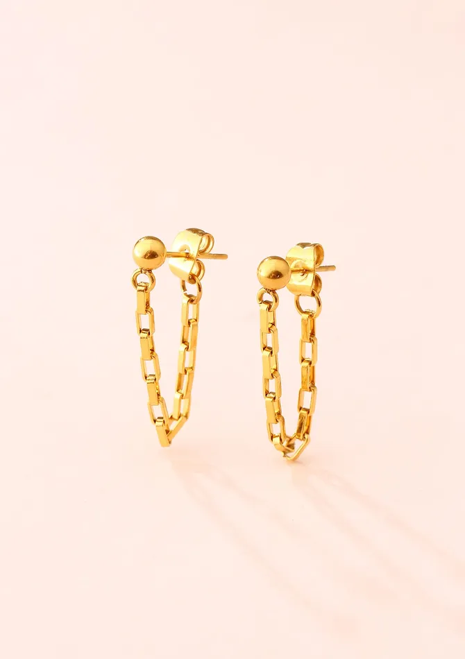 Bold Chain Earrings Gold Hey Happiness Earrings Bold Chain Earrings Gold Hey Happiness Earrings