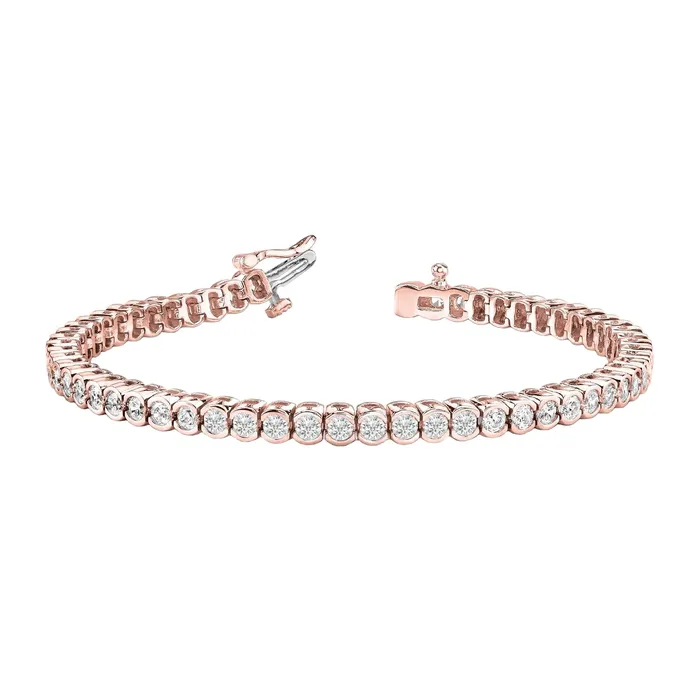 Bracelets 560 Carats Round Natural Earth Mined Diamond Tennis Bracelet Rose Gold 14K GB Bracelets 560 Carats Round Natural Earth Mined Diamond Tennis Bracelet Rose Gold 14K GB