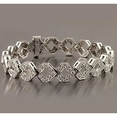 Bracelets GB Natural Earth Mined Diamond Mens Bracelet 16 Carats White Gold 14K New Bracelets GB Natural Earth Mined Diamond Mens Bracelet 16 Carats White Gold 14K New