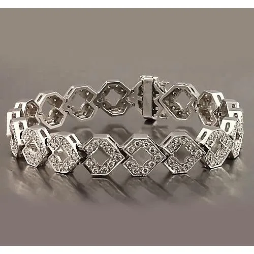 Bracelets GB Natural Earth Mined Diamond Mens Bracelet 16 Carats White Gold 14K New Bracelets GB Natural Earth Mined Diamond Mens Bracelet 16 Carats White Gold 14K New