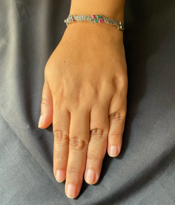 Bracelets Marcasite The Ariana Silver Marcasite Openable Bracelet Free Size Bracelets Marcasite The Ariana Silver Marcasite Openable Bracelet Free Size