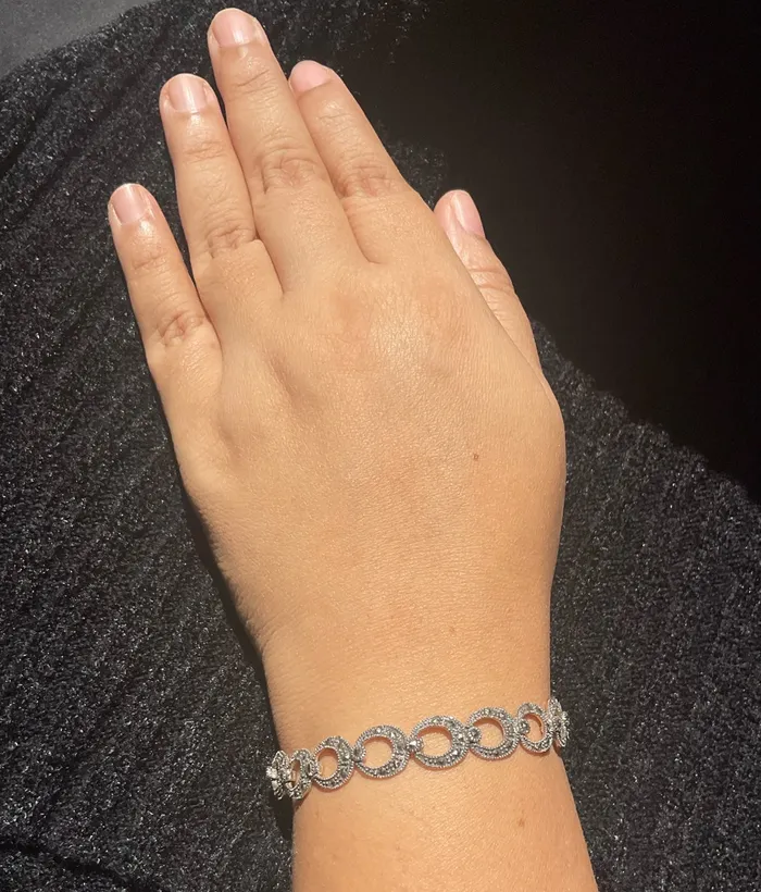 Bracelets Marcasite The Elegante Oval Silver Marcasite Bracelet