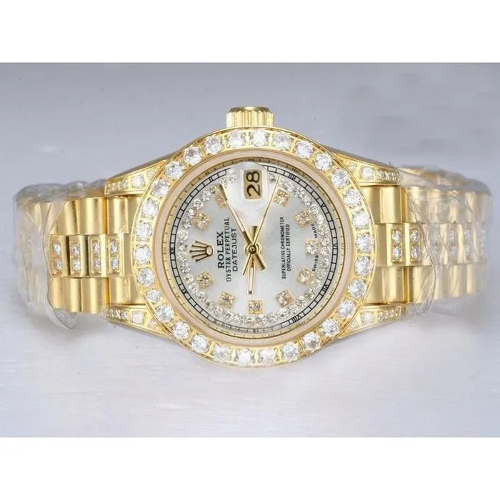 Bracelets Rolex Datejust Iced Out Diamond Lady Watch Yellow Gold Bracelet GB Bracelets Rolex Datejust Iced Out Diamond Lady Watch Yellow Gold Bracelet GB