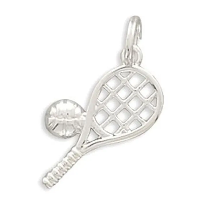 Charm Necklaces MMA MMA Polished Tennis RacketBall Charm
