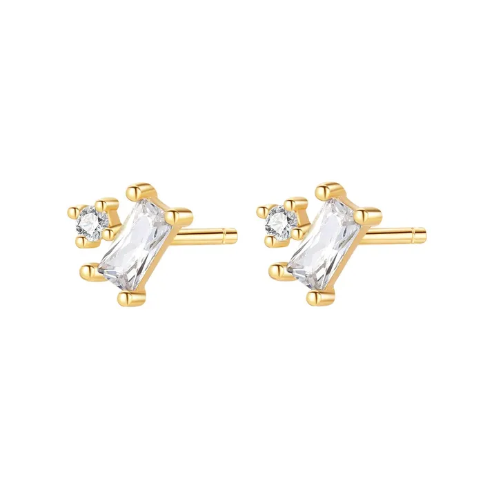 Companion Stud Earrings Sterling Silver Gold Hey Happiness Earrings