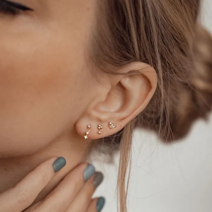 Companion Stud Earrings Sterling Silver Gold Hey Happiness Earrings Companion Stud Earrings Sterling Silver Gold Hey Happiness Earrings