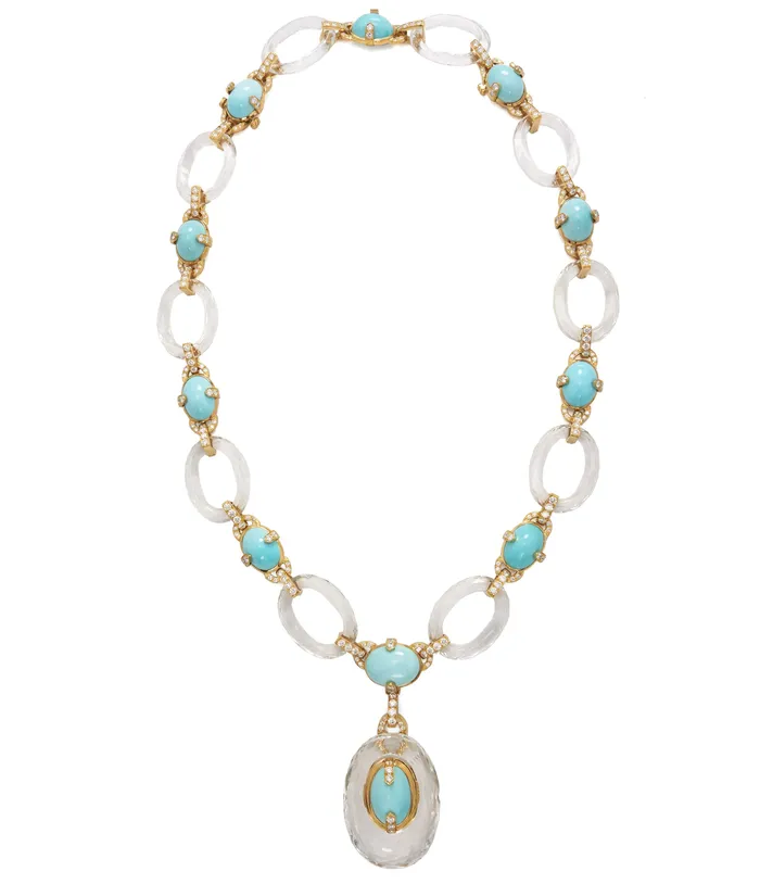 David Webb Workshop Necklaces Cabochon Turquoise Necklace