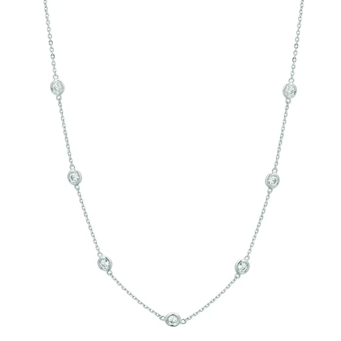 Delicate Natural Earth Mined Diamond Chain Necklace GB Necklaces
