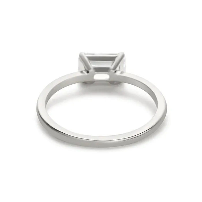 Eagle Claw Prongs Emerald Cut Solitaire Natural Earth Mined Diamond Classic Ring GB Rings Eagle Claw Prongs Emerald Cut Solitaire Natural Earth Mined Diamond Classic Ring GB Rings