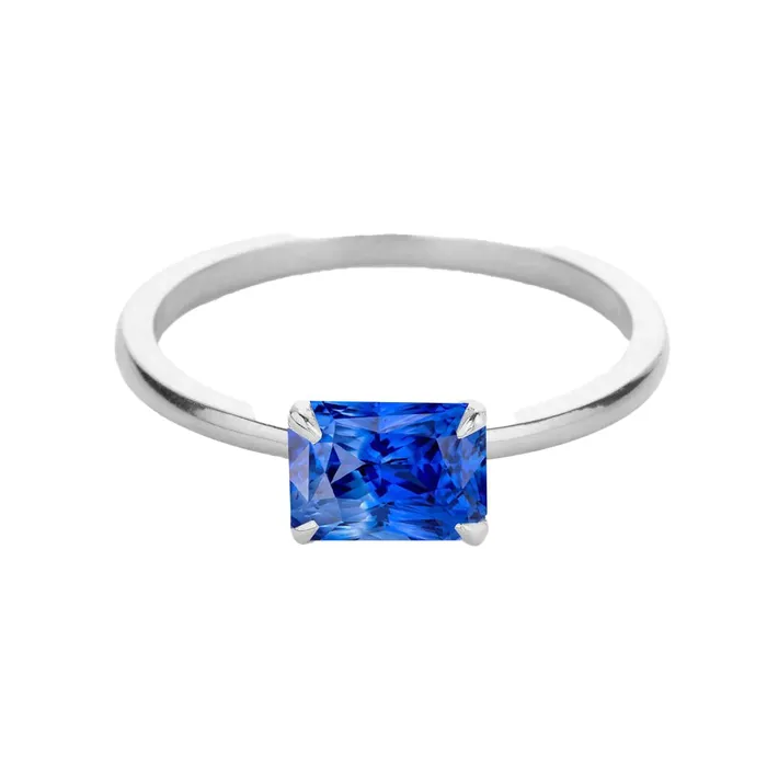 Eagle Claw Prongs Radiant Solitaire Ring Light Blue Sapphire Gold 14K HarryChadEntcom Rings Eagle Claw Prongs Radiant Solitaire Ring Light Blue Sapphire Gold 14K HarryChadEntcom Rings