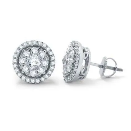 Earrings 470 Carats Women Studs Halo Earrings Round Cut Natural Earth Mined Diamonds GB
