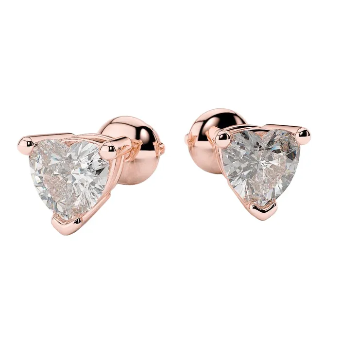 Earrings F Vs1 Heart Shape 400 Carats Natural Earth Mined Diamonds Lady Studs Earrings Rg 14K GB Earrings F Vs1 Heart Shape 400 Carats Natural Earth Mined Diamonds Lady Studs Earrings Rg 14K GB