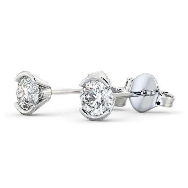 Earrings GB 13 Ct Round Brilliant Cut Natural Earth Mined Diamond Stud Earring 14K White Gold Earrings GB 13 Ct Round Brilliant Cut Natural Earth Mined Diamond Stud Earring 14K White Gold
