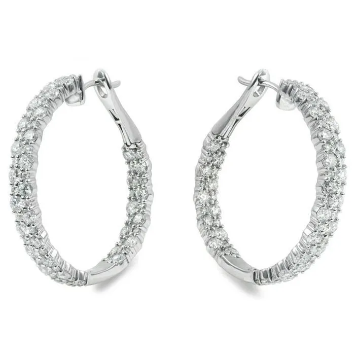 Earrings GB 620 Carats Round Brilliant Cut Natural Earth Mined Diamonds Lady Hoop Earrings 14K Gold Earrings GB 620 Carats Round Brilliant Cut Natural Earth Mined Diamonds Lady Hoop Earrings 14K Gold
