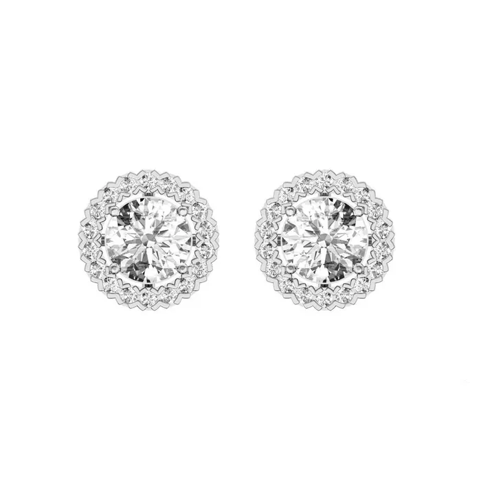 Earrings GB Sparkling Round Cut 390 Carats Natural Earth Mined Diamond Ladies Stud Halo Earrings Earrings GB Sparkling Round Cut 390 Carats Natural Earth Mined Diamond Ladies Stud Halo Earrings