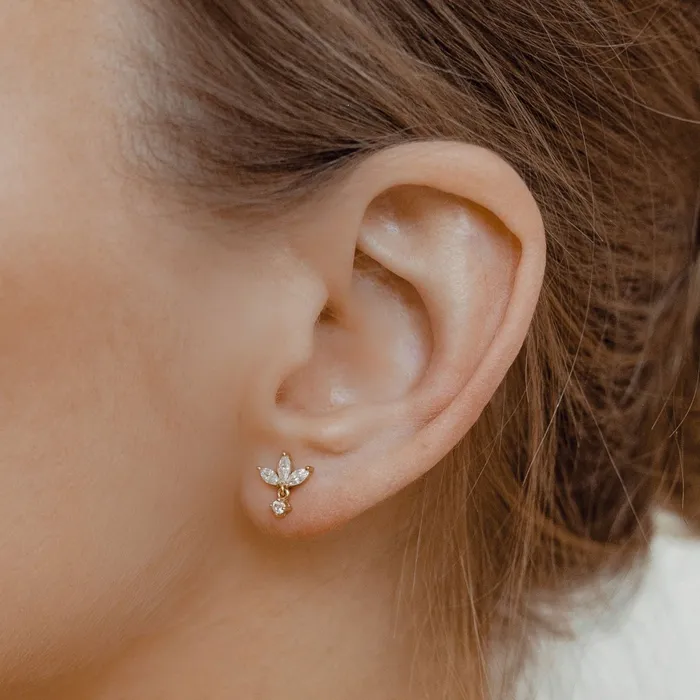 Earrings Gemstone Blossom Stud Earrings Sterling Silver Gold Hey Happiness Earrings Gemstone Blossom Stud Earrings Sterling Silver Gold Hey Happiness