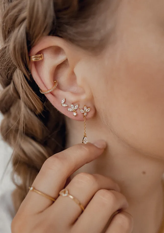 Earrings Gemstone Blossom Stud Earrings Sterling Silver Gold Hey Happiness Earrings Gemstone Blossom Stud Earrings Sterling Silver Gold Hey Happiness