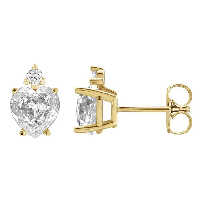 Earrings HarryChadEntcom Heart Natural Diamond Drop Earrings 1125 Ct Old Miner 14K Gold Earrings HarryChadEntcom Heart Natural Diamond Drop Earrings 1125 Ct Old Miner 14K Gold