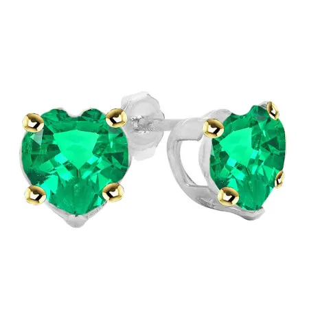 Earrings HarryChadEntcom Sweetheart Gemstone Earrings Heart Shape Green Emerald Studs Earrings HarryChadEntcom Sweetheart Gemstone Earrings Heart Shape Green Emerald Studs