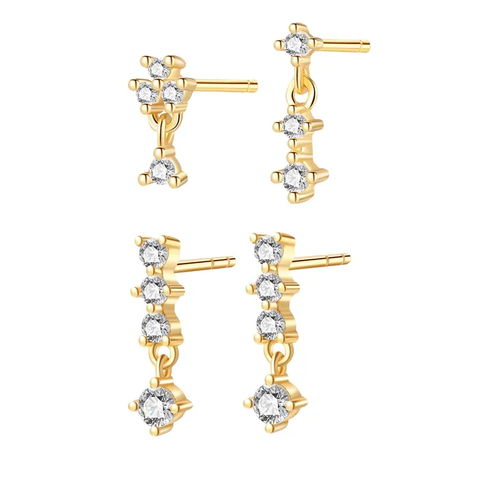 Earrings Hey Happiness Drop Earrings Set Sterling Silver