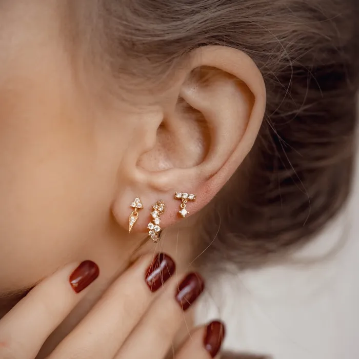 Earrings Hey Happiness Trinity Spike Stud Earrings Sterling Silver Earrings Hey Happiness Trinity Spike Stud Earrings Sterling Silver
