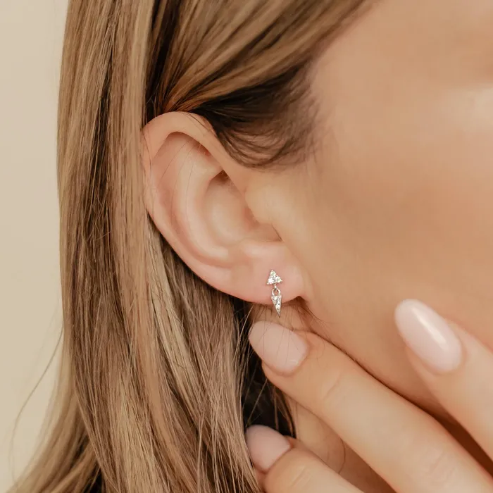 Earrings Hey Happiness Trinity Spike Stud Earrings Sterling Silver Earrings Hey Happiness Trinity Spike Stud Earrings Sterling Silver