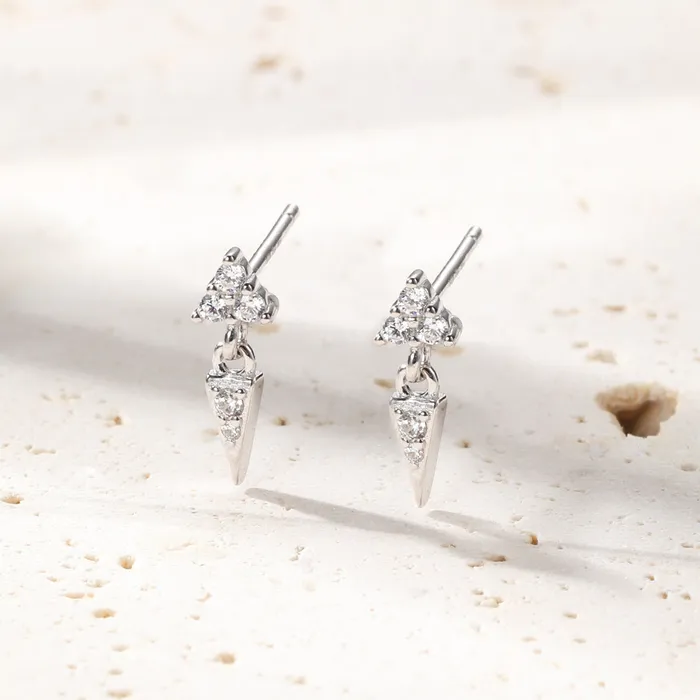 Earrings Hey Happiness Trinity Spike Stud Earrings Sterling Silver Earrings Hey Happiness Trinity Spike Stud Earrings Sterling Silver